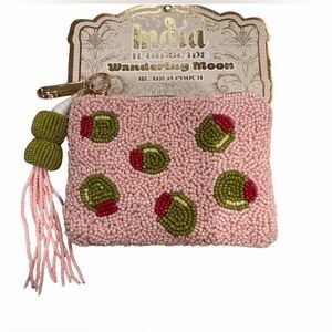 Pink Beaded Olives with Martini Coin purse with keychain